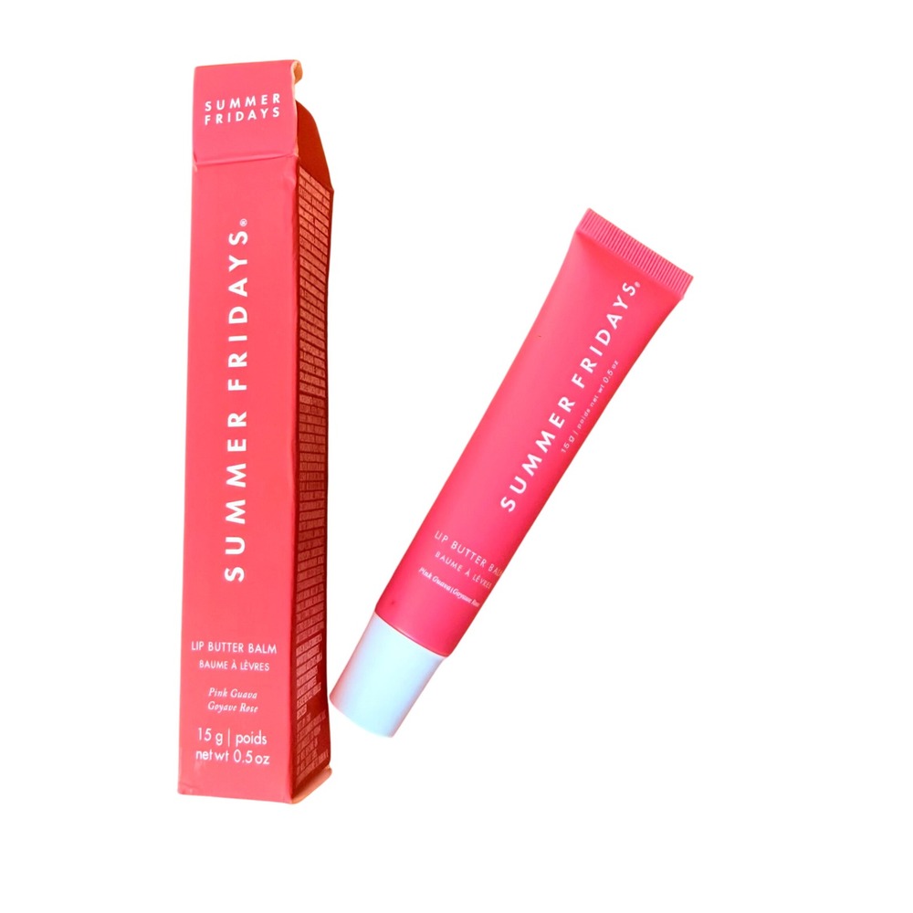 Summer Fridays Lip Butter Balm Pink Guava 0.5oz Hydrating Tinted Vegan Lip Gloss